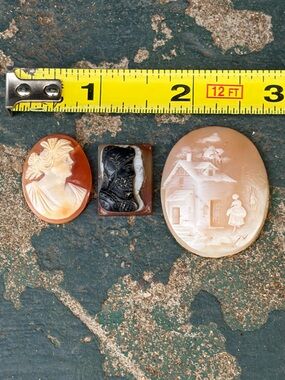 (3) Antique UNMOUNTED Cameos